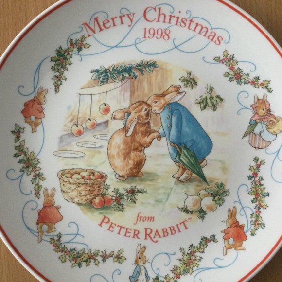 1998 Christmas plate Peter Rabbit Wedgwood Fredrick wares and co made in England - Picture 4 of 5